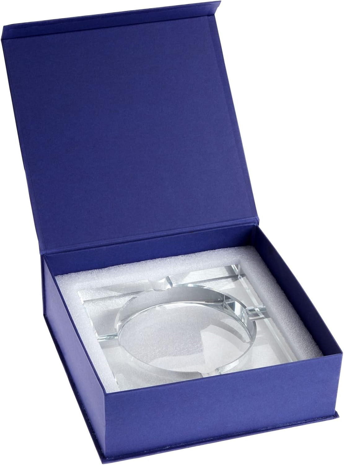 Cenicero cristal cuadrado transparente 7x7pulg set 3
