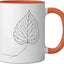 Taza Cerámica Arte Naturaleza Hoja Cerezo Naranja/Blanco