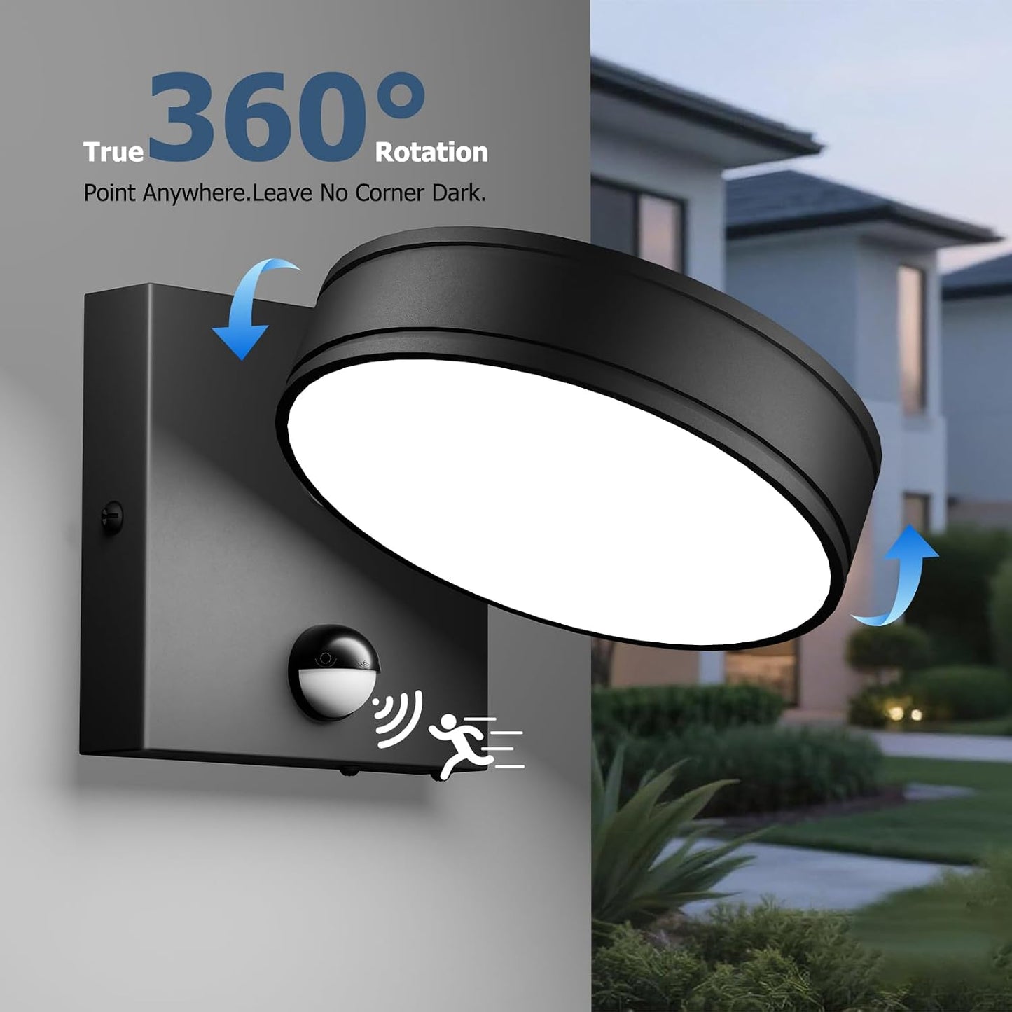 Aplique pared sensor movimiento luz LED aluminio