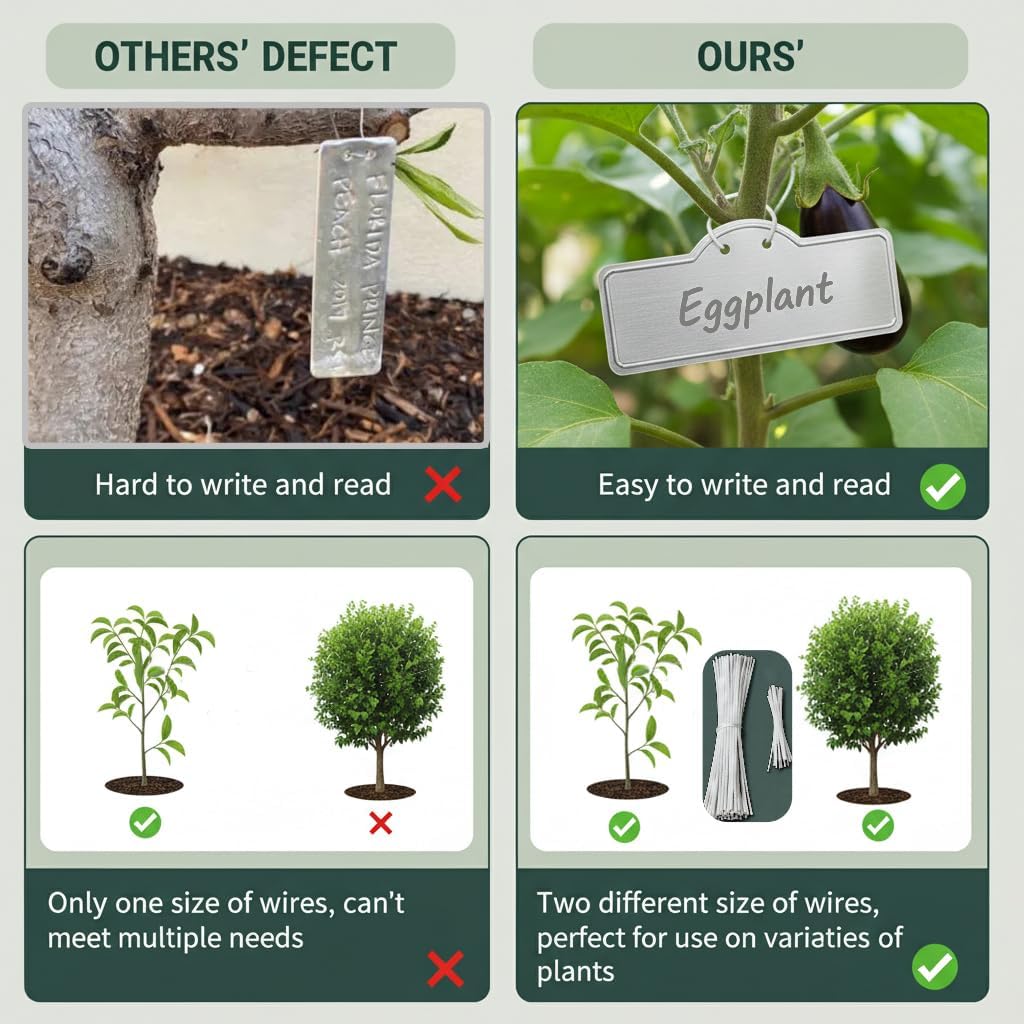 Etiquetas metal para plantas impermeables 3.5 100pzas