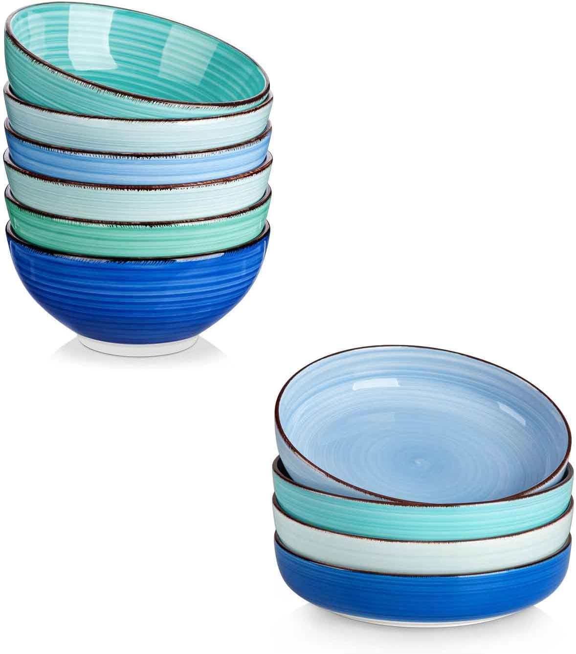 Set 6 Cuencos Cereales 27oz y Set 4 Cuencos Pasta 46oz