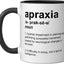 Taza cerámica para apraxia con diseño negro/blanco