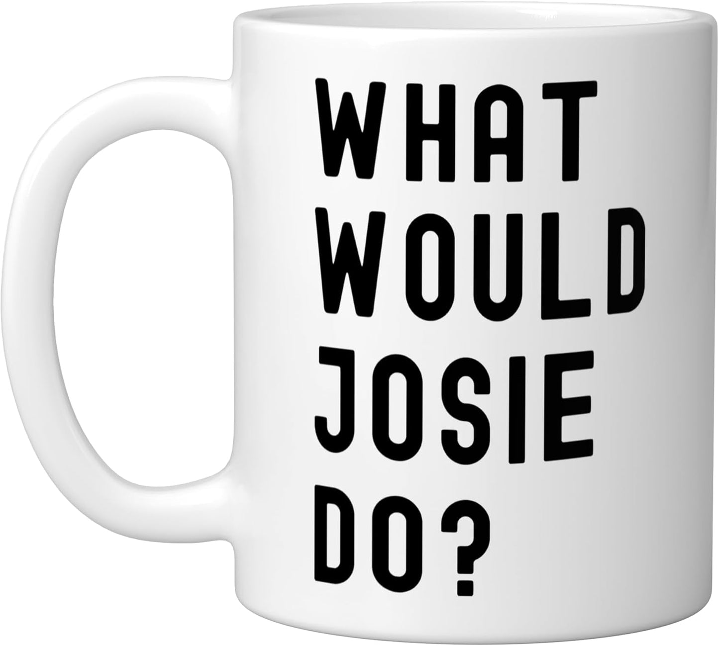 Taza de cerámica What Would Josie Do blanca