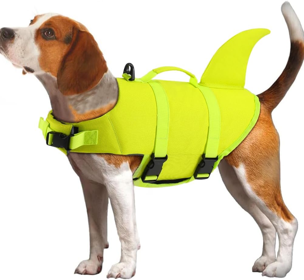 Chaleco salvavidas perro mediano Ripstop amarillo