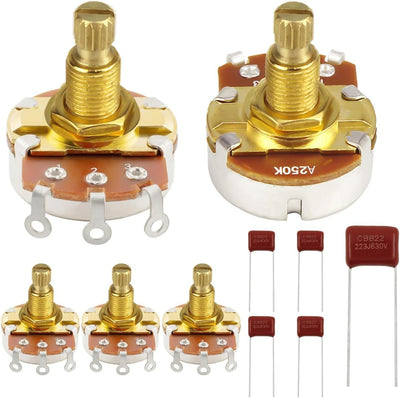 Ollas A250K para guitarra eje latón 0.709pulg potenciómetro cono
