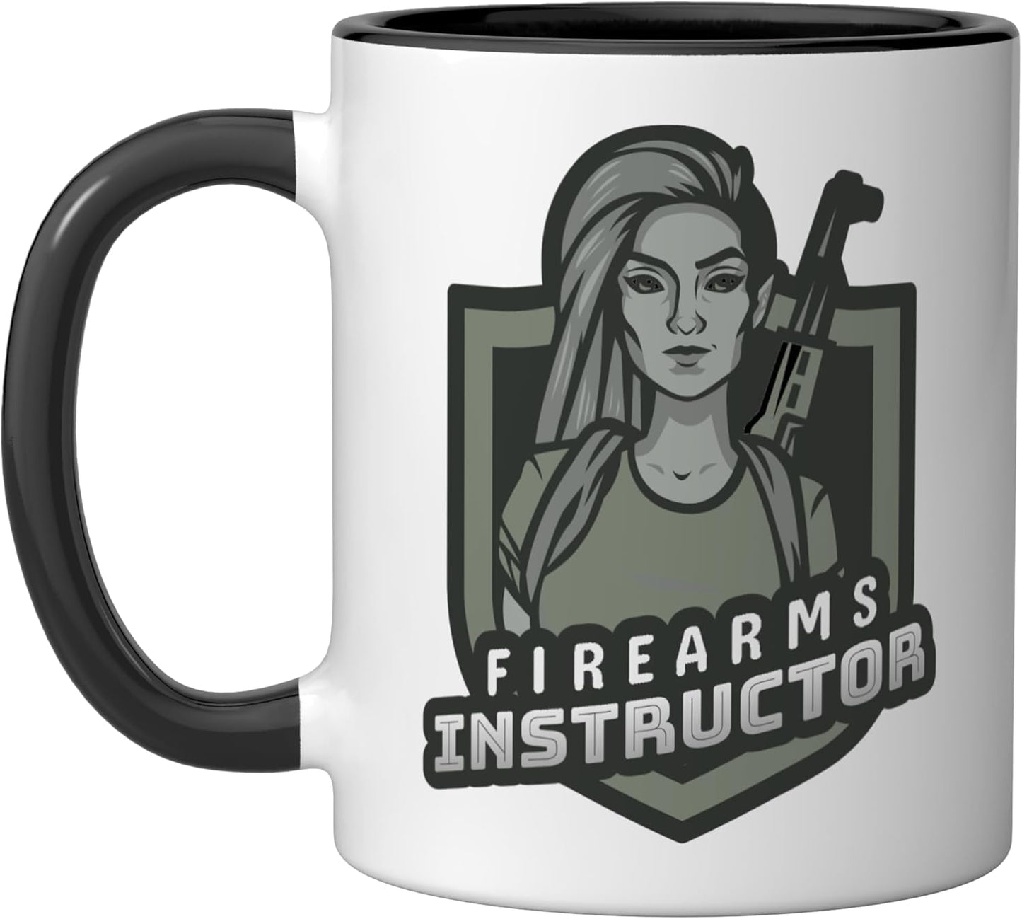 Taza Cerámica Instrutora Armas Negro/Blanco