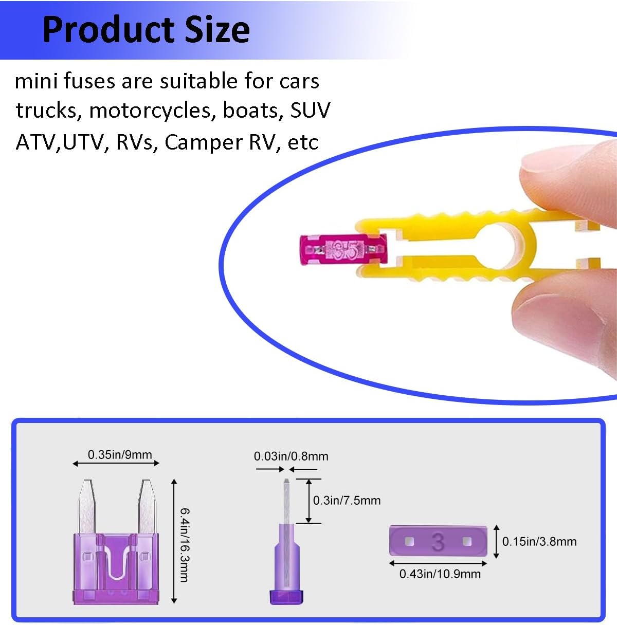Kit 120 Fusibles Automotrices con Extractor