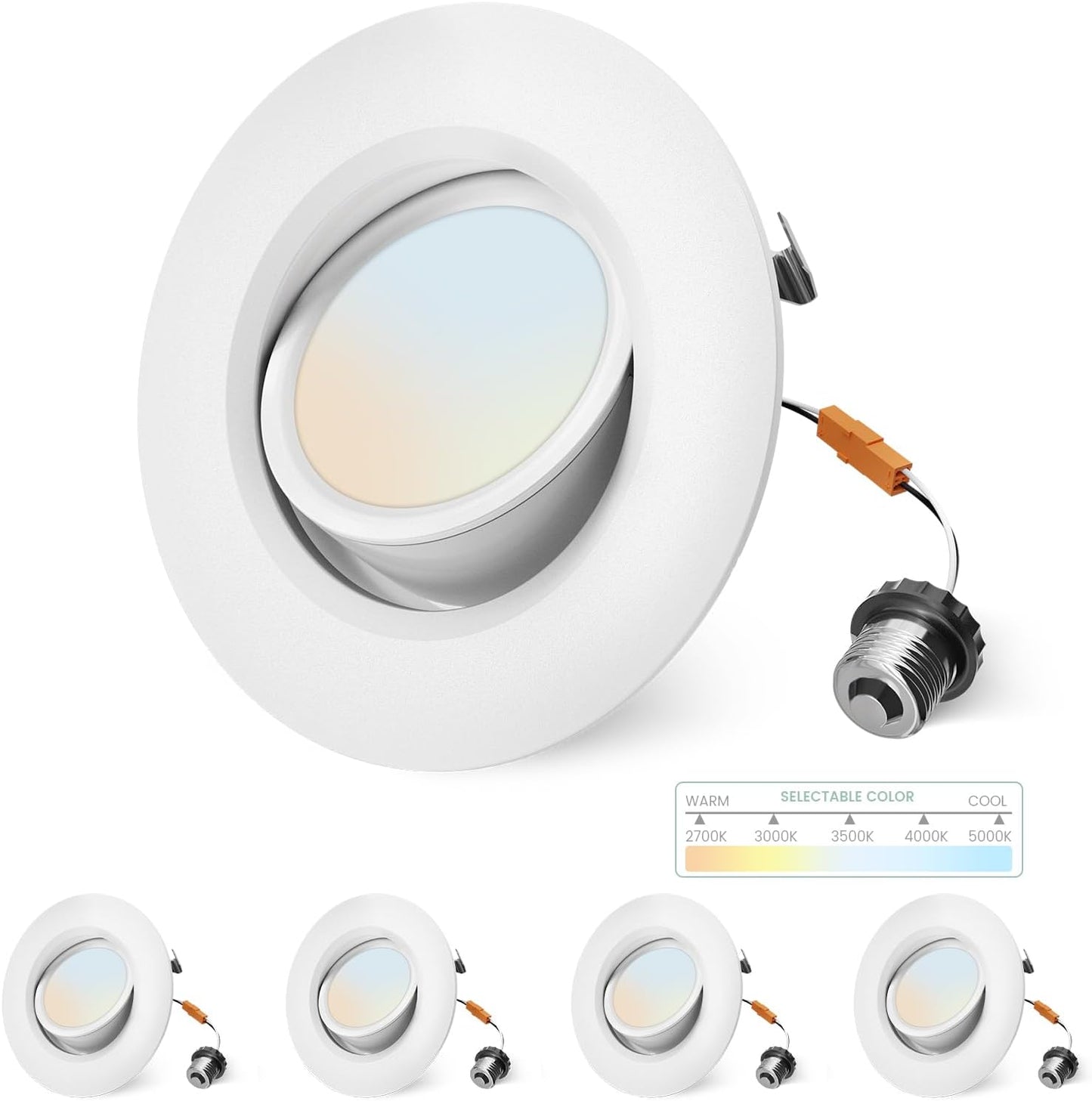 Gimbal 4pulg LED 4 luces 5 CCT 8W comp TP24/E26