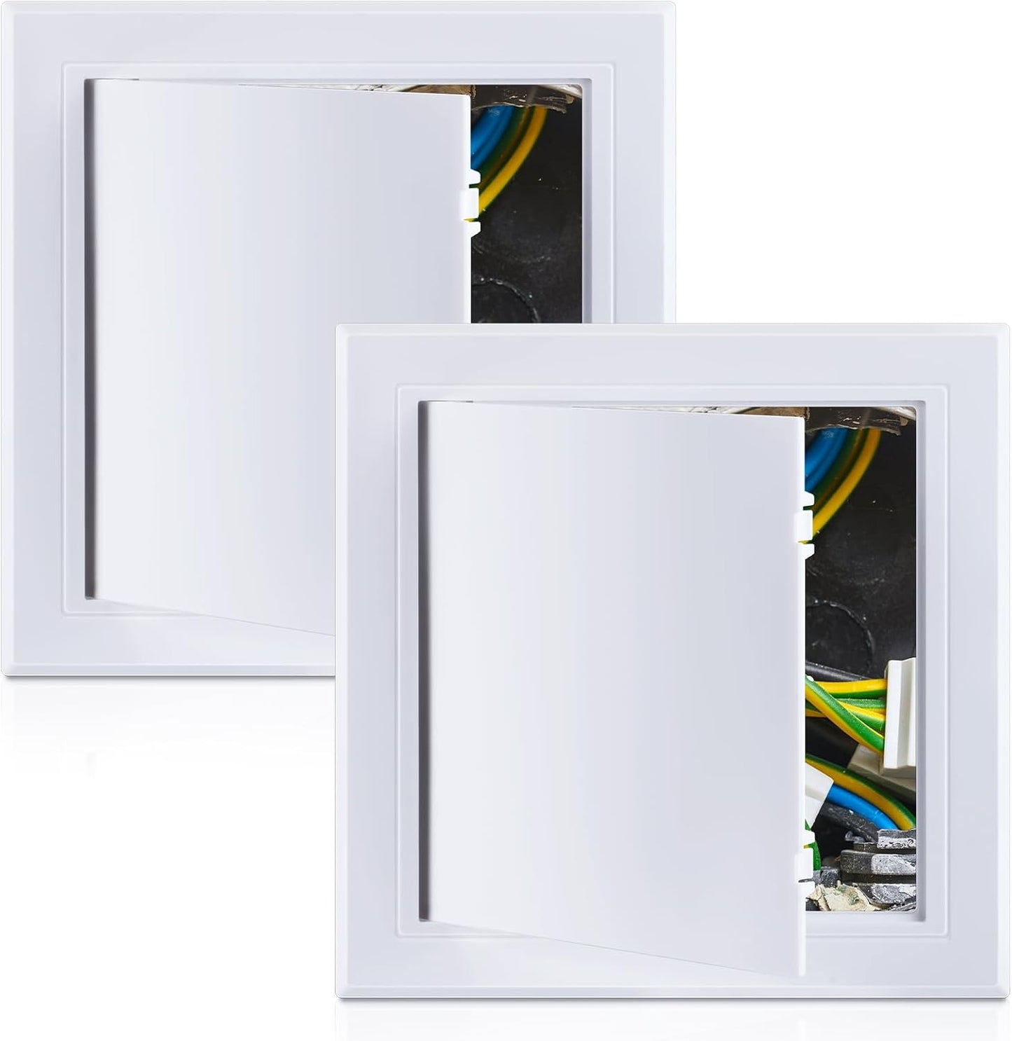 2 Paneles Acceso Fontanería Plástico 8x8pulg Cubierta PVC Blanco