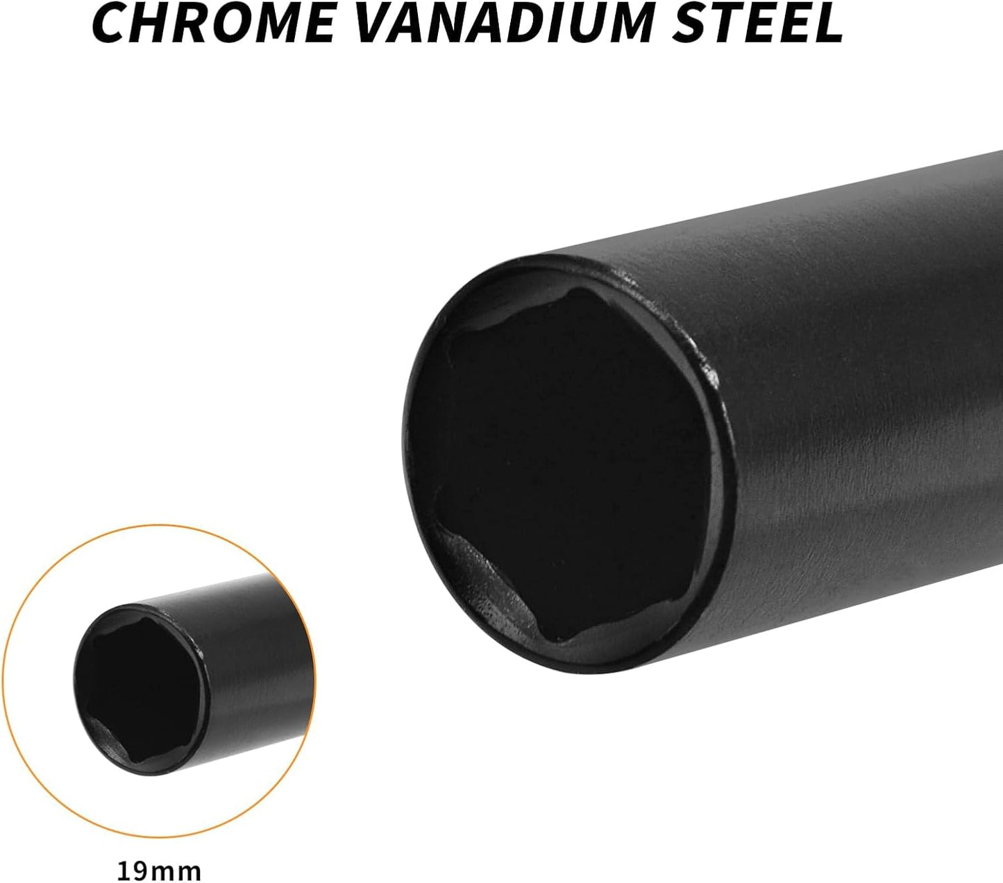 2 Pzas llave de impacto 1/2 pulg 8pulg acero CR-V