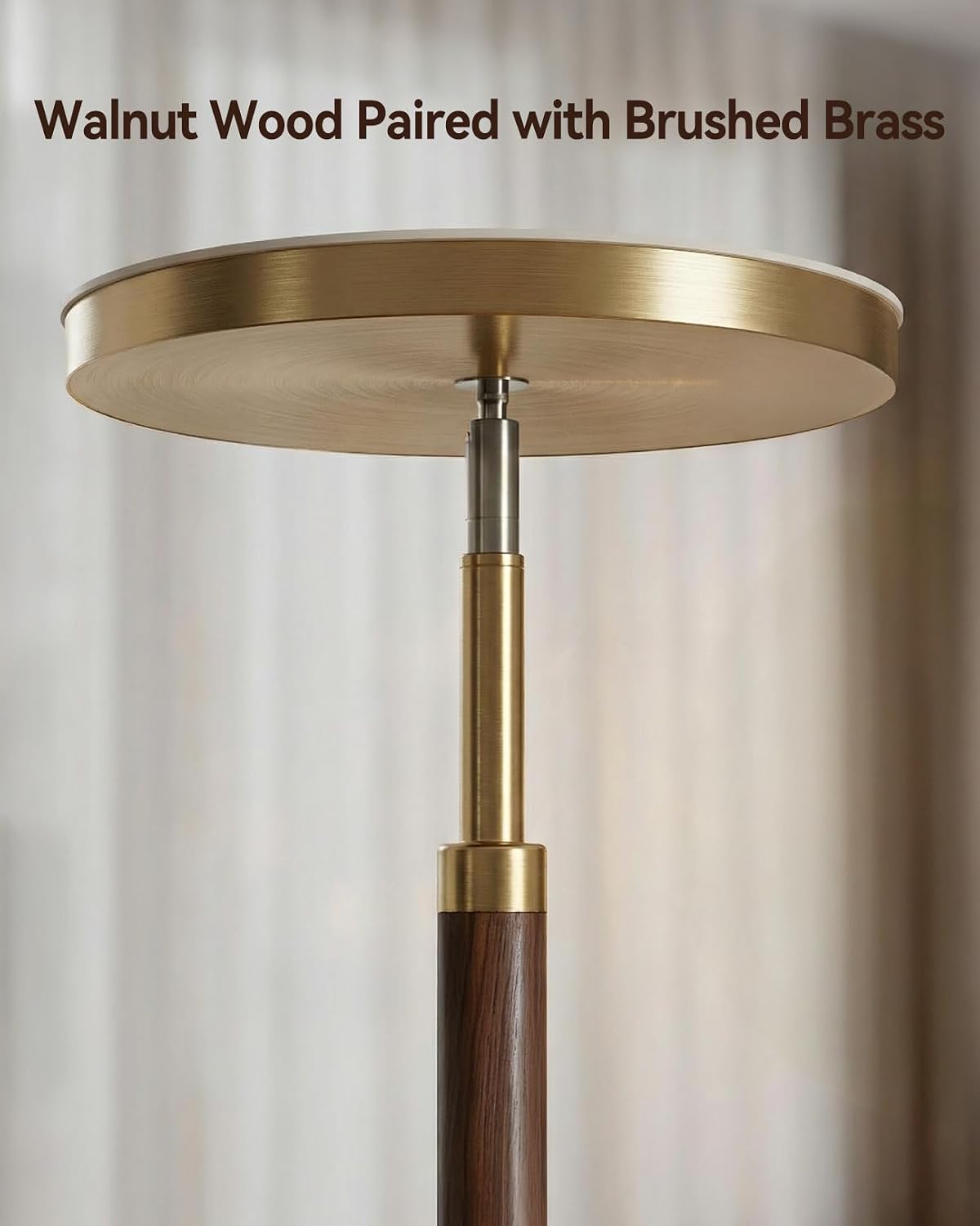Lámpara pie madera LED regulable con control remoto 3000K-6500K