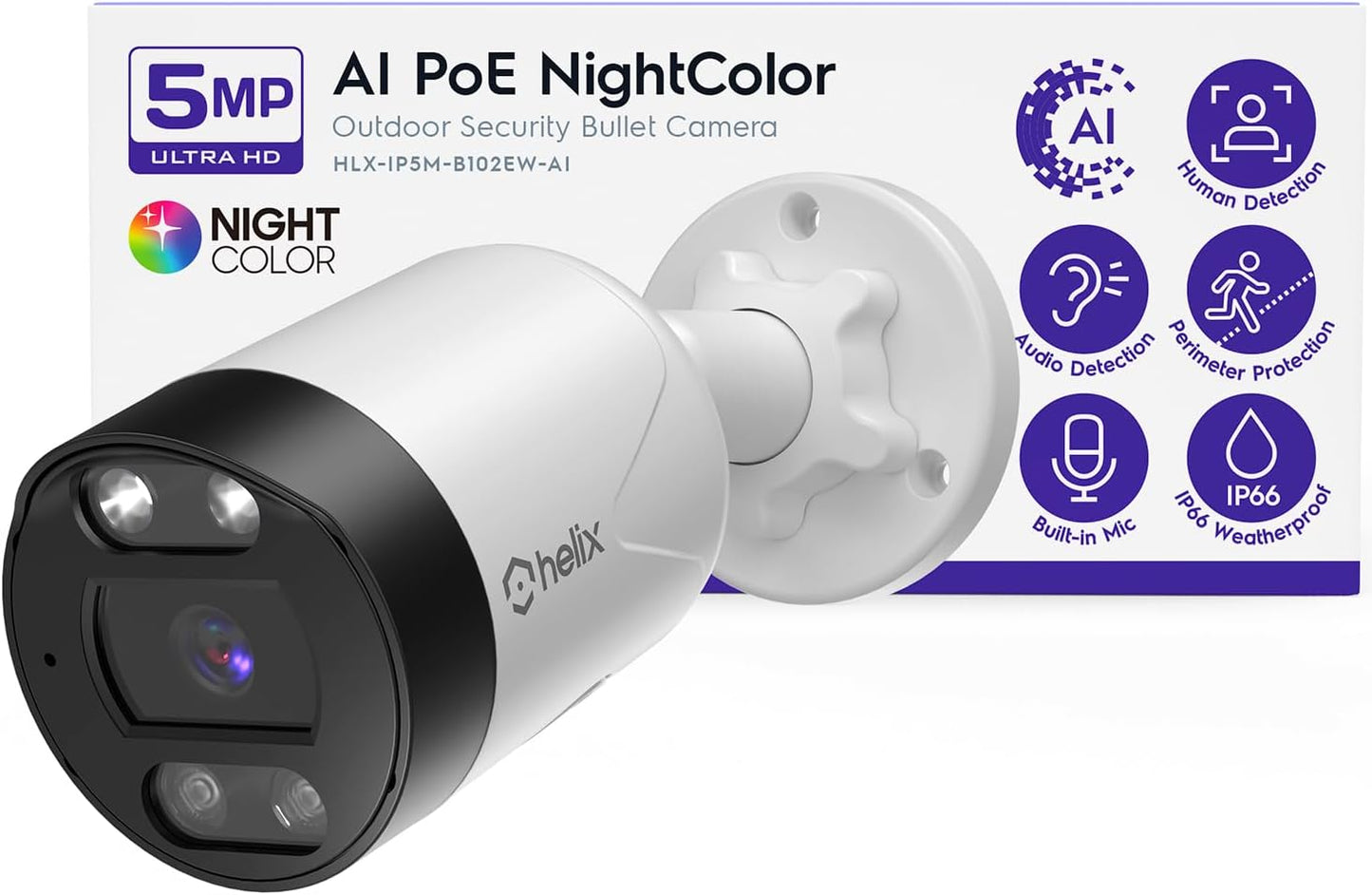Cámara PoE IP exterior detección humana 98pulg