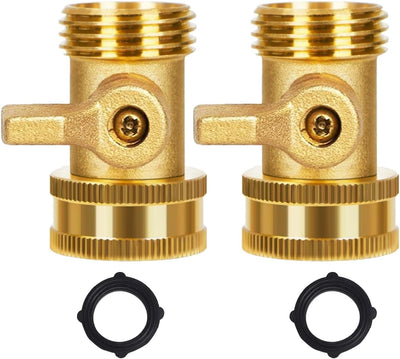 Válvula cierre latón 3/4pulg manguera jardín 2 pack