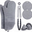 Set 7 Manoplas Horno Agarraderas Pinzas Con Guantes