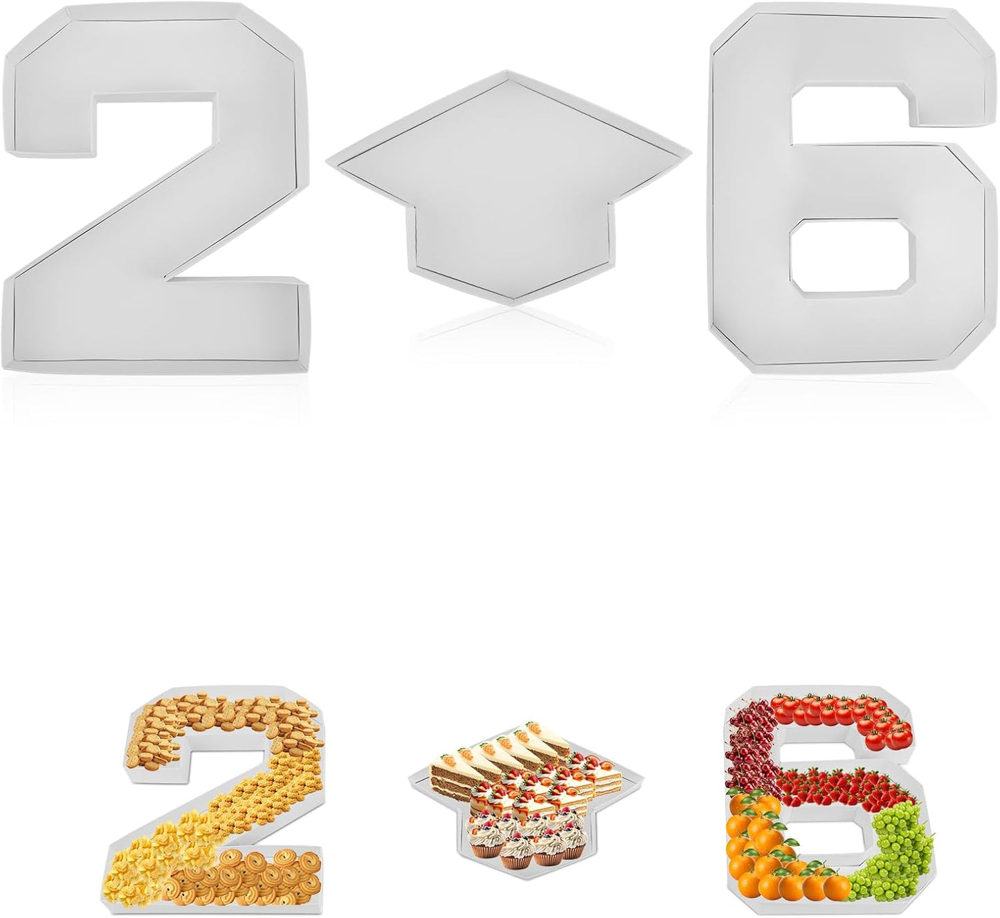 Bandeja de alimentos rellenable para graduación 2026