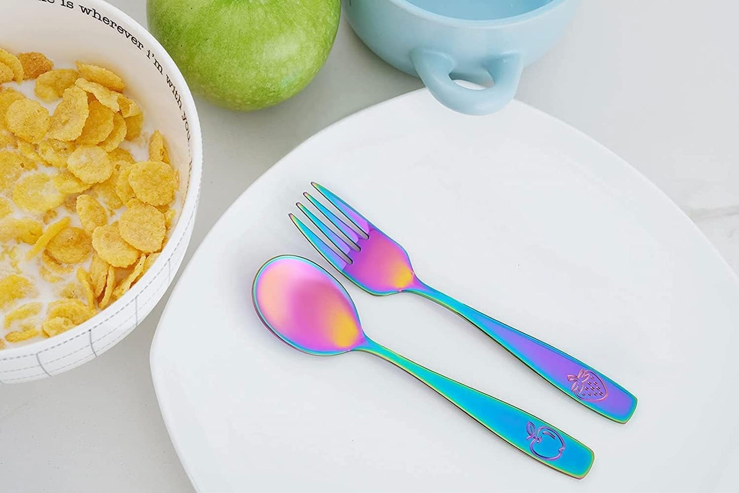 Juego de cubiertos de acero inoxidable para niños 12 piezas