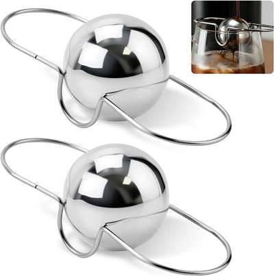 Bola de enfriamiento para café expreso de acero inoxidable, paquete de 2