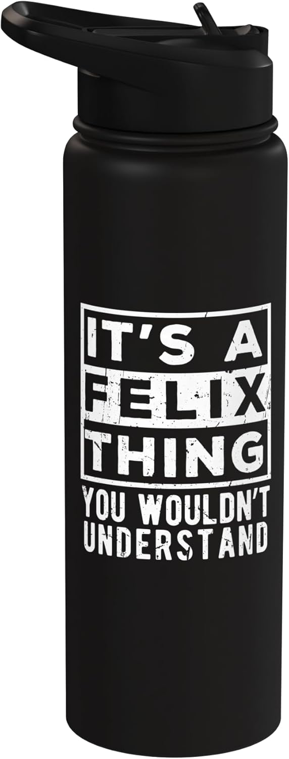 Botella de agua acero inoxidable aislada con frase divertida