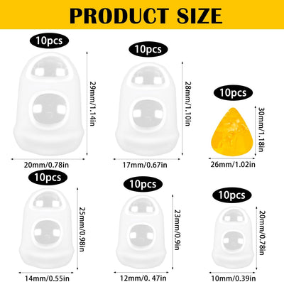 Protectores dedos guitarra silicona 5 tallas antideslizantes
