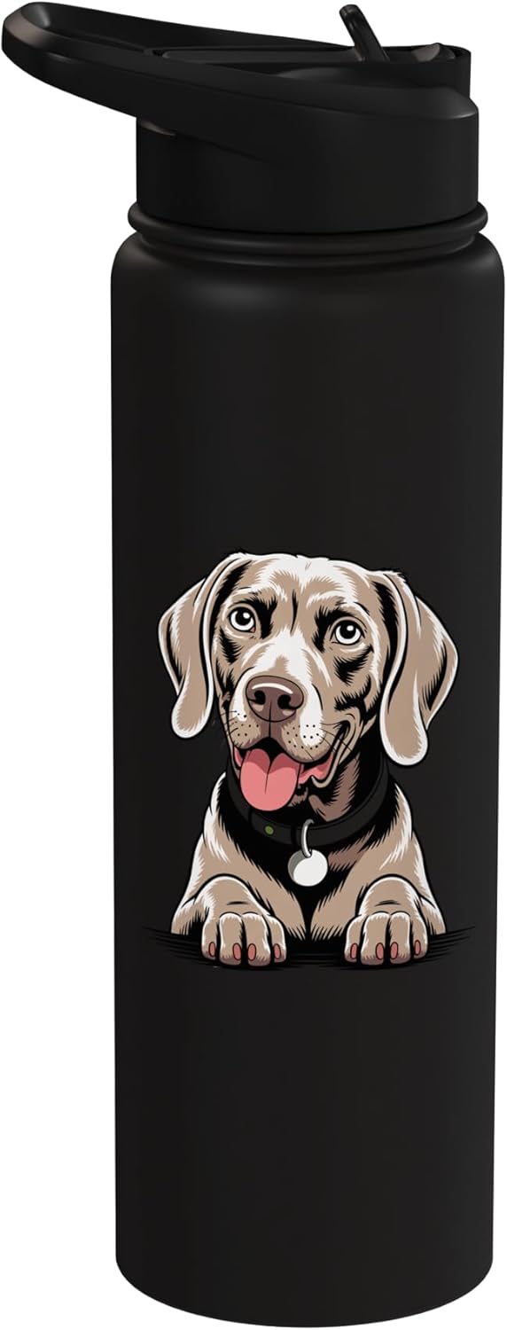 Botella de agua aislada Weimaraner acero inoxidable