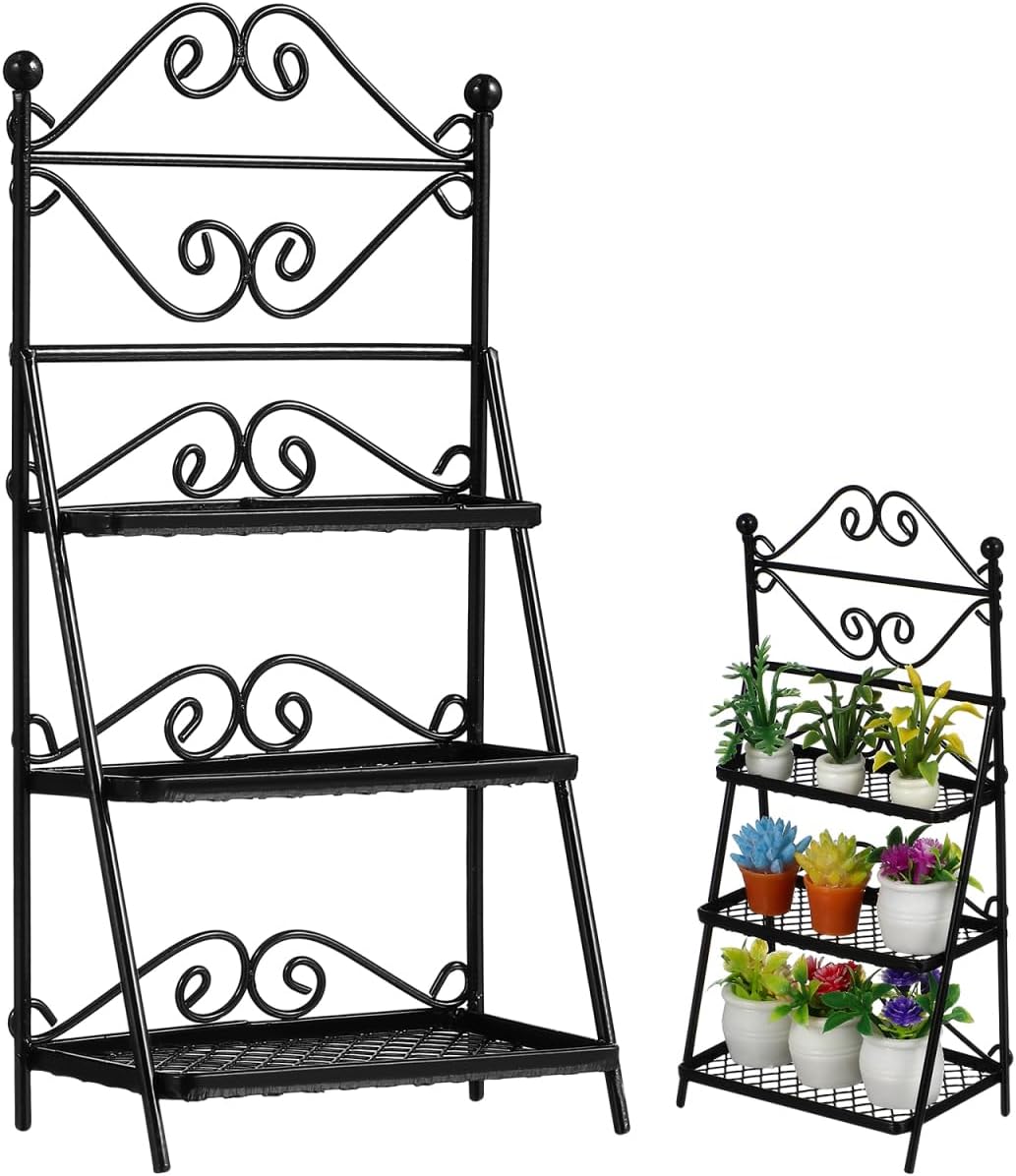 Soporte plantas casa muñecas 1/12 decoración miniatura