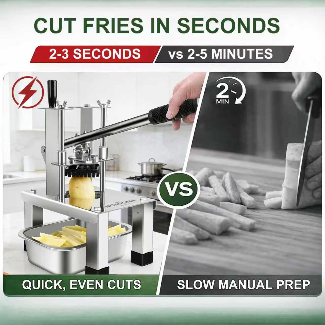 Cortador papas fritas acero inox con cuchillas repuesto