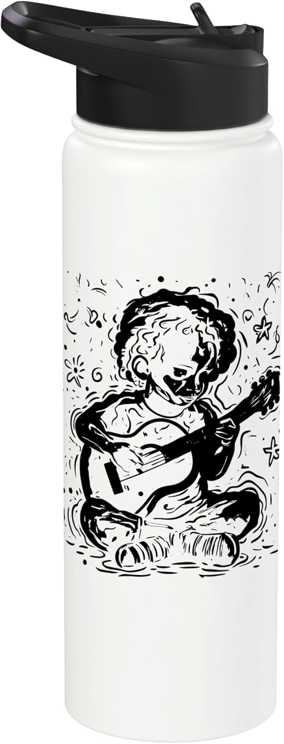 Botella de agua aislada de acero inoxidable con lección de música para niño
