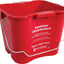 Cubo desinfectante plástico 6qt rojo set 12