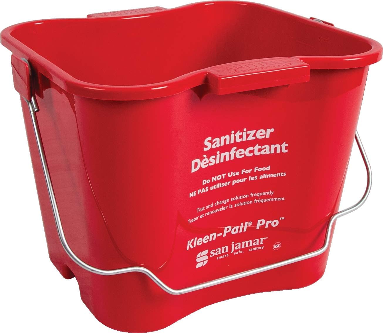 Cubo desinfectante plástico 6qt rojo set 12