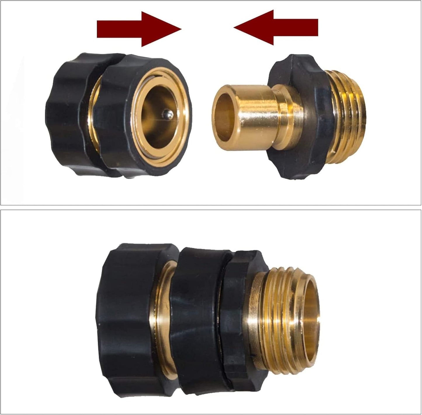 Conector rápido manguera jardín 3/4pulg 4 juegos