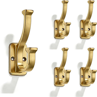 Set 5 Ganchos Bronce Champán para Baño y Puerta