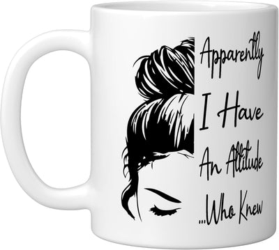Taza de cerámica con pelo desordenado Apparently I Have An Attitude