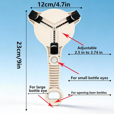 Abrebotellas 4 en 1 ajustable multifuncional para personas con artritis