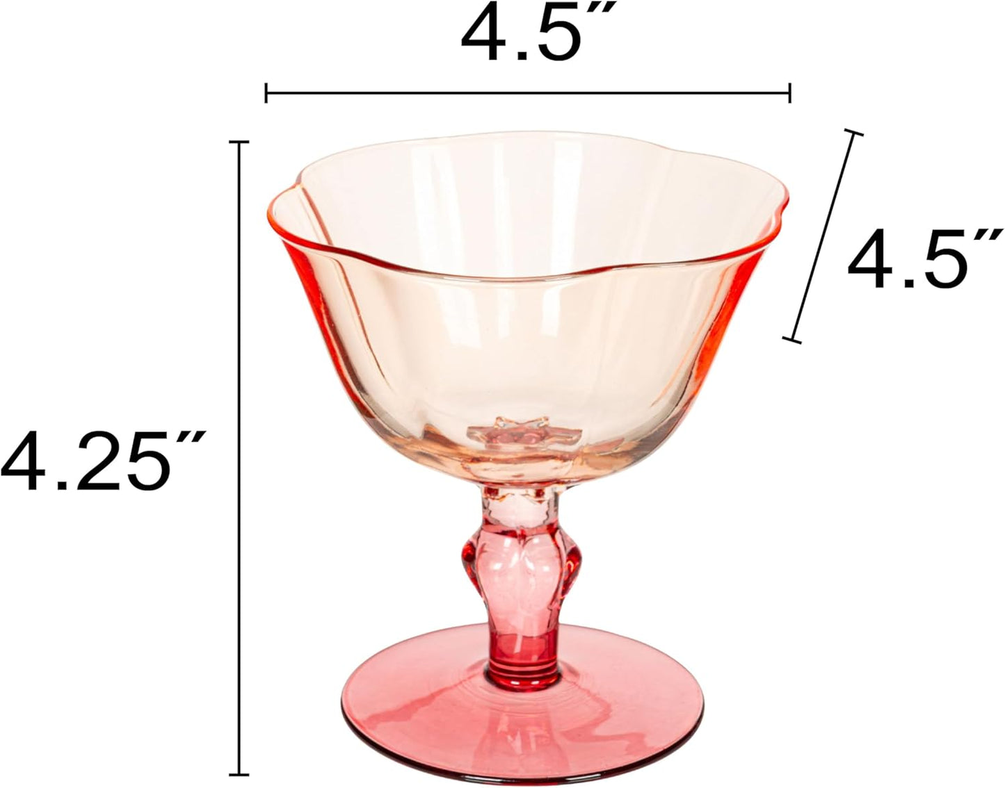 Set 12 copas vino tallo doble tono 6oz rojo
