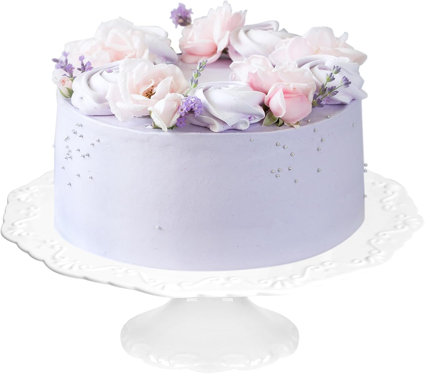 Soporte de pastel de 10 pulgadas para pasteles de 8 pulgadas, soporte de porcelana para tartas de boda y fiestas