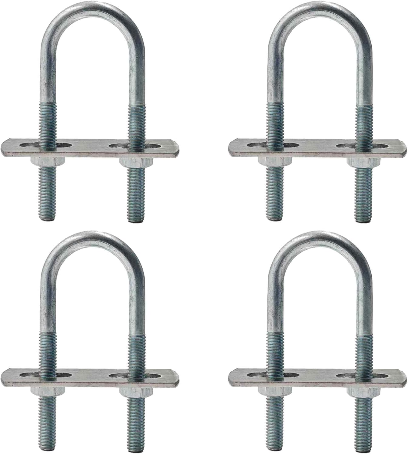 4 Set U-Brazos Redondos M6 25mm Ancho 70mm Largo con Placas