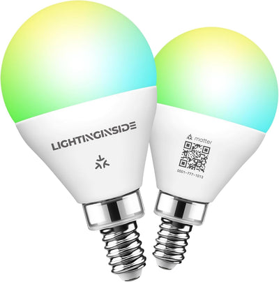 Lámpara LED E12 Matter 5W equivalente 550LM RGB CW 2 Pzas