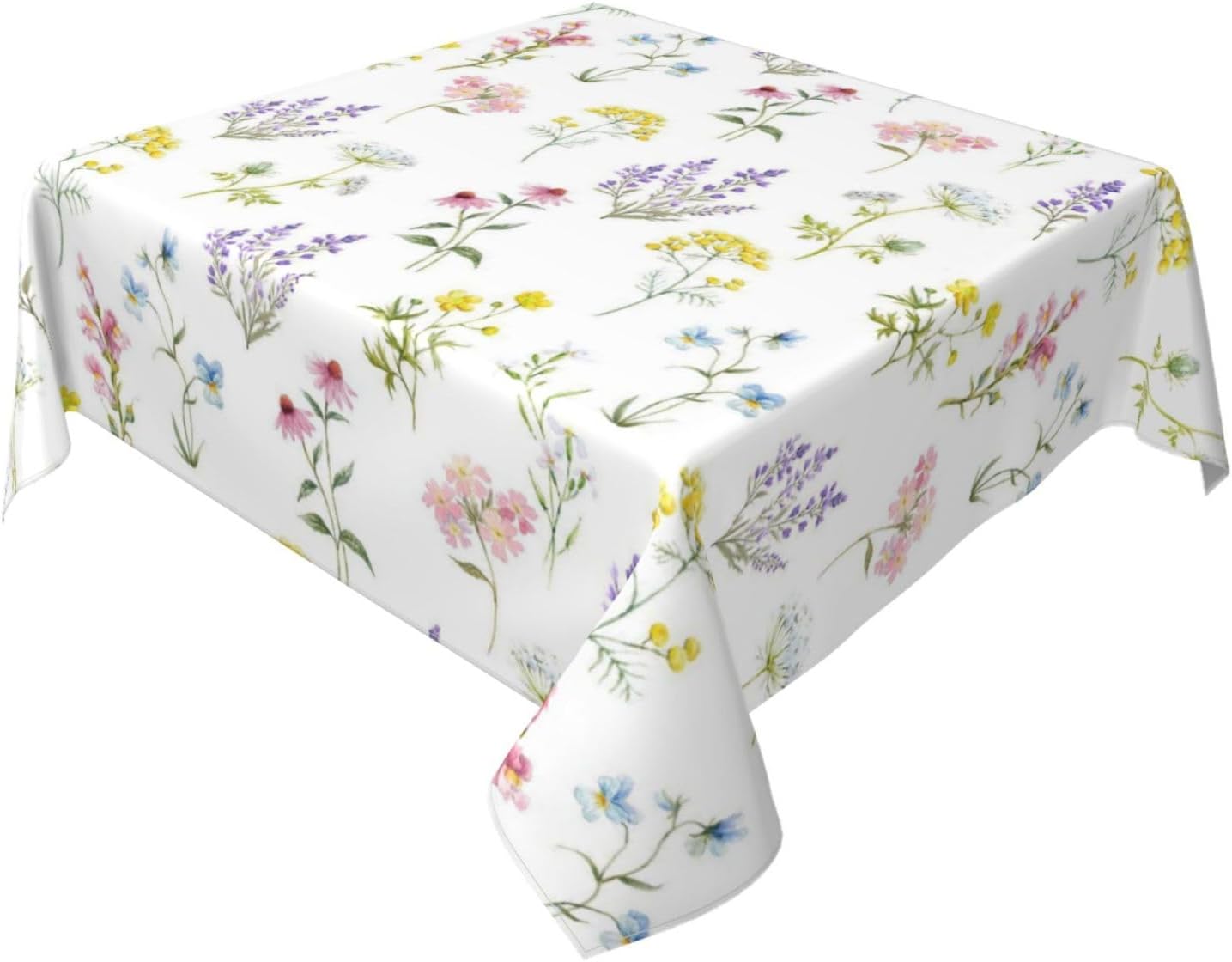 Mantel cuadrado floral de primavera 60 x 60 pulgadas tela poliéster