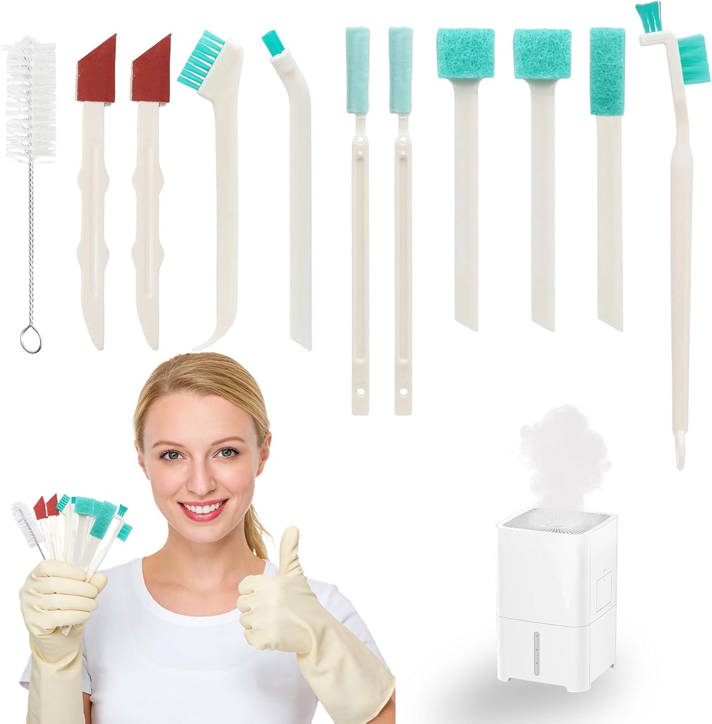 Set 11 Cepillos Limpiadores Humidificador Mini