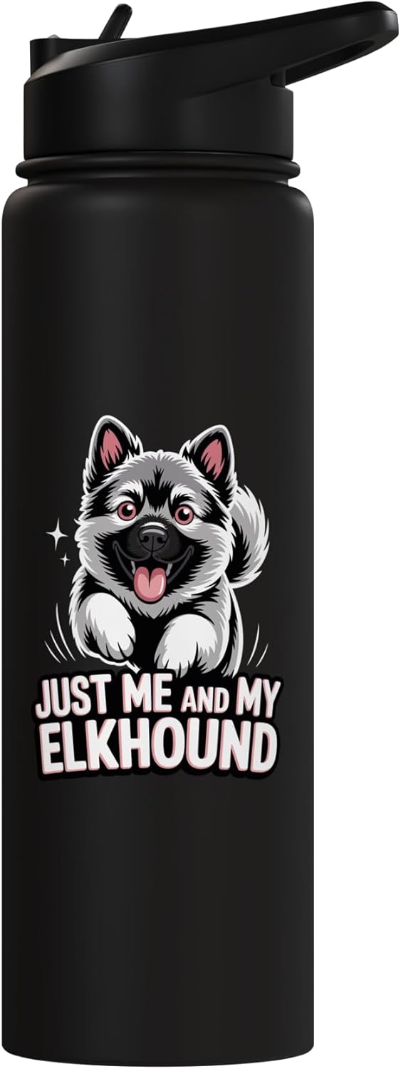Botella agua acero inox aislada perro Elkhound