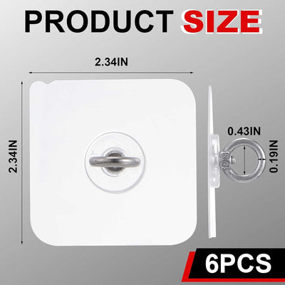 6 Ganchos Techo Adhesivos Acero Inox Impermeables Hogar Oficina