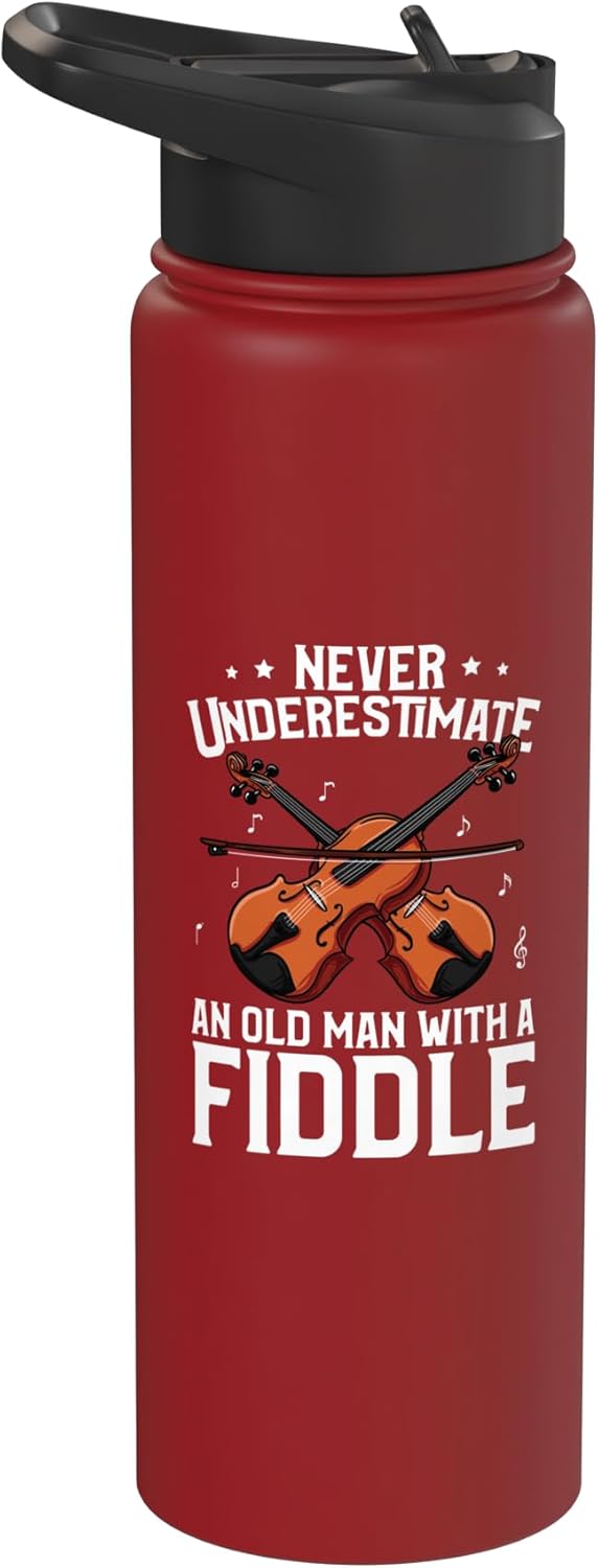 Bottella de agua acero inoxidable con diseño de viejo con violín