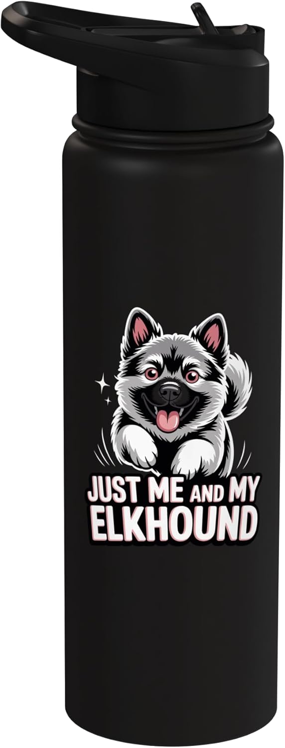 Botella agua acero inox aislada perro Elkhound