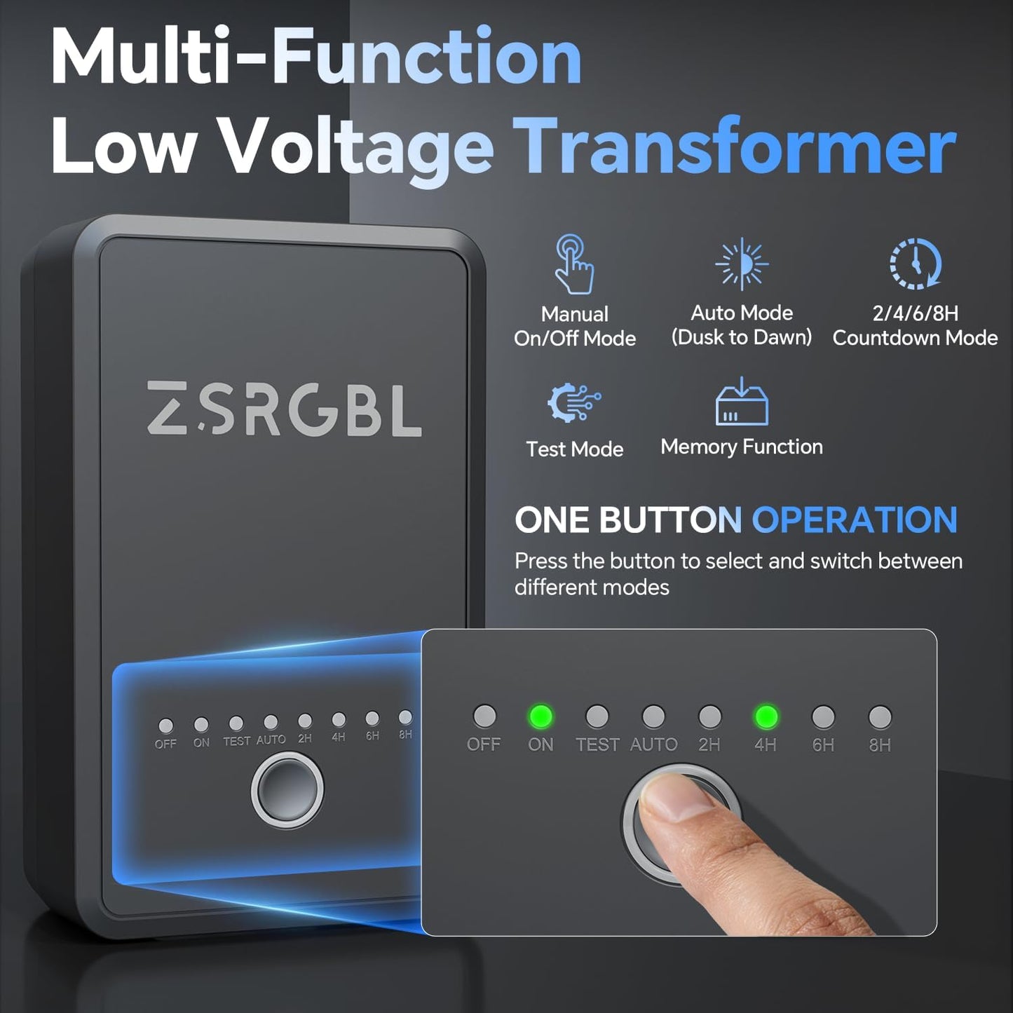 Transformador 60W 120V a 12V CC con sensor luces camino