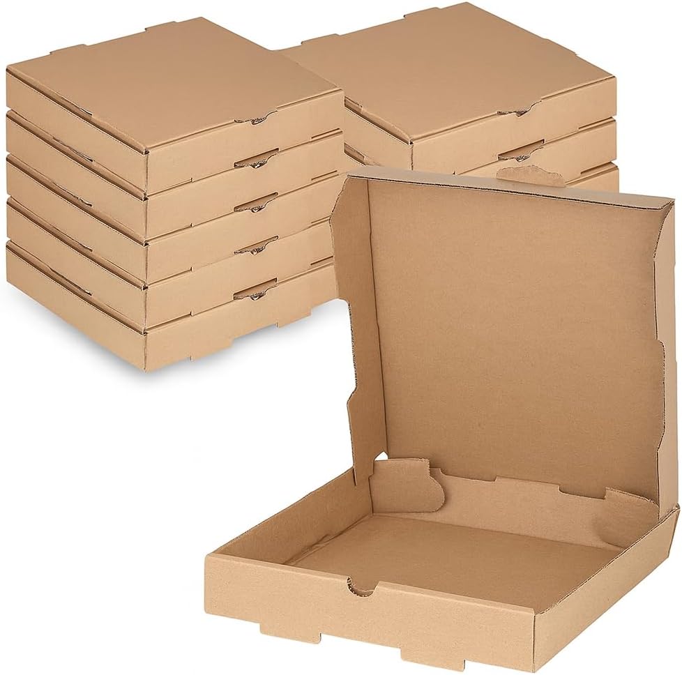 Cajas pizza kraft 16x16x2pulg set 50 cartón corrugado flauta B
