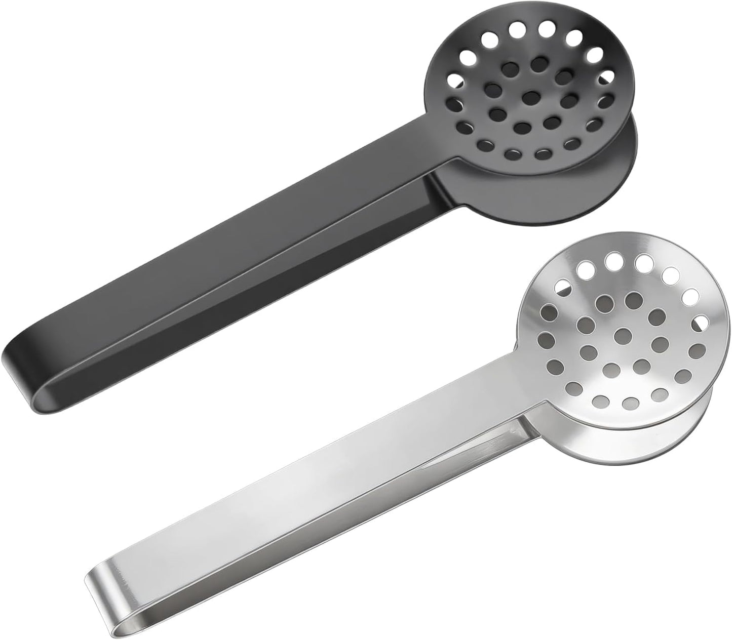 Pinzas para bolsa de té de acero inoxidable negro plateado
