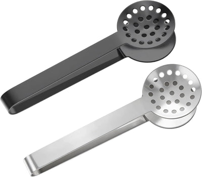 Pinzas para bolsa de té de acero inoxidable negro plateado