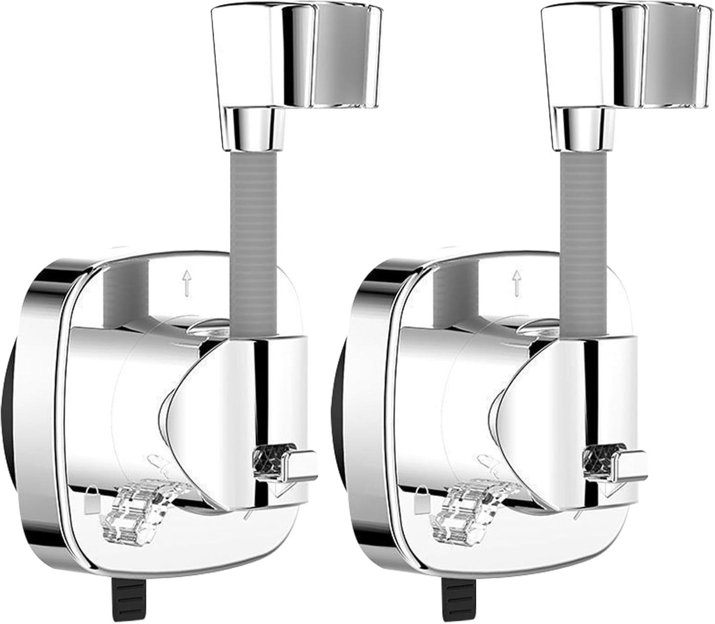 Soporte giratorio ducha ventosa ajustable para baño plateado