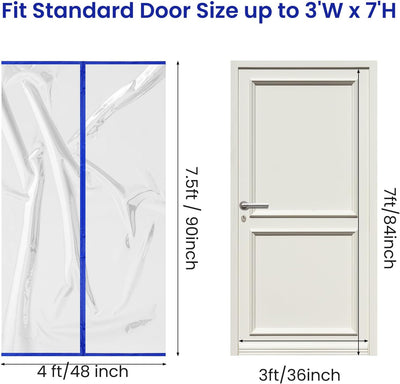 Kit barrera polvo puerta 4x7.5ft cubierta plástico reutilizable