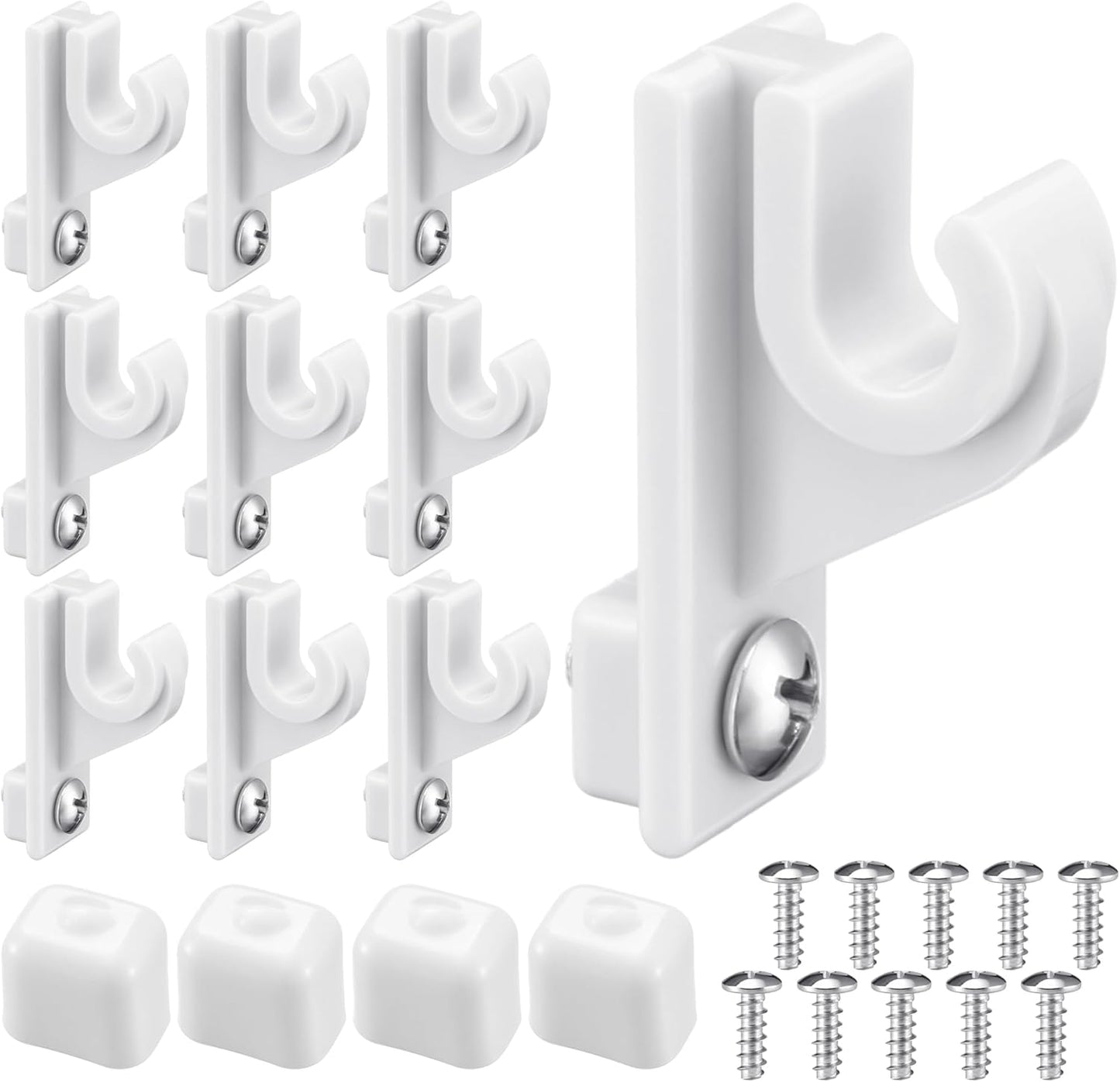 Clips poste ajustables plástico blanco para estantería ventilada